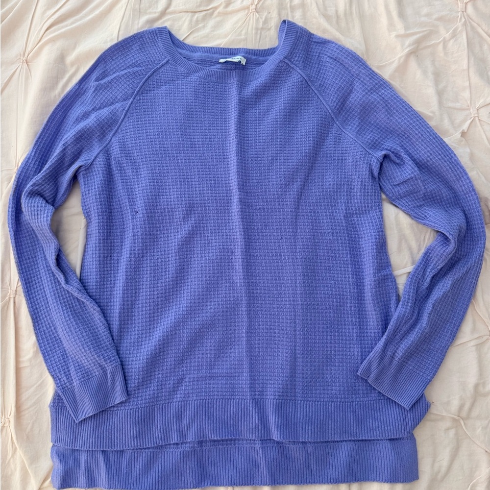 Sundance Purple Thermal Waffle Knit Long Sleeve Sweater